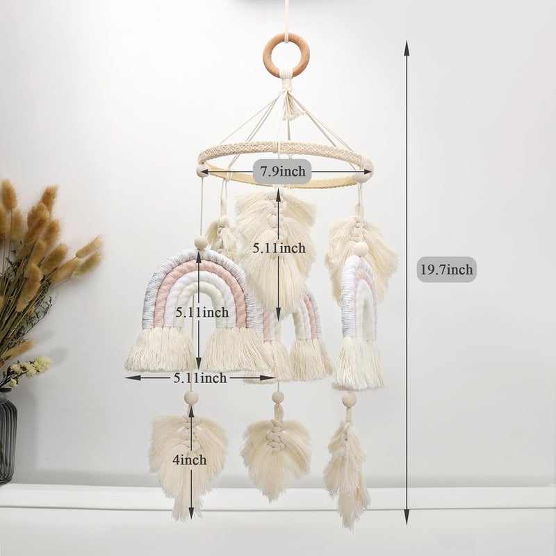 JILPAK Boho Baby Macrame Rainbow Boho Mobile - Newborn Shower Gift - Image 5